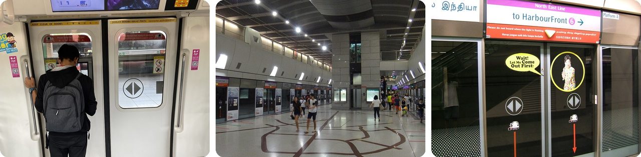 Singapore MRT train doors and platforms
