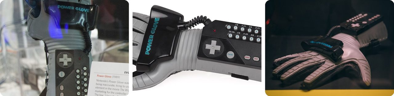 The NES Power Glove on display and close up