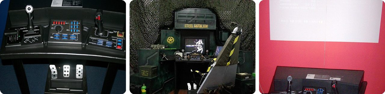 The Steel Battalion controller with joysticks and foot pedals