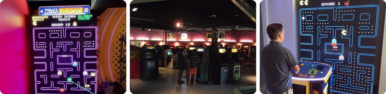 The world's largest Pac-Man game and a busy arcade
