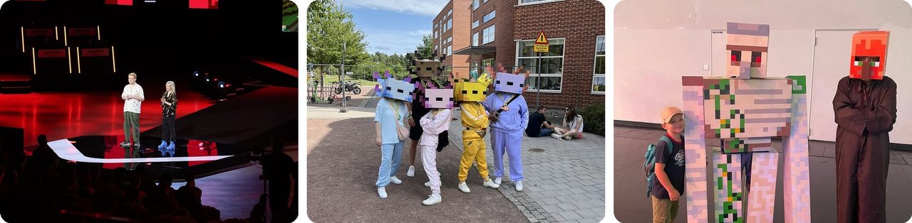 Minecraft fans in costume and Minecraft Live 2026 on stage