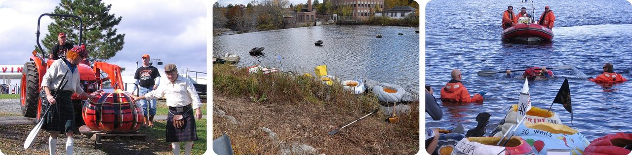 Pumpkin boats at regattas in Nova Scotia and New Hampshire
