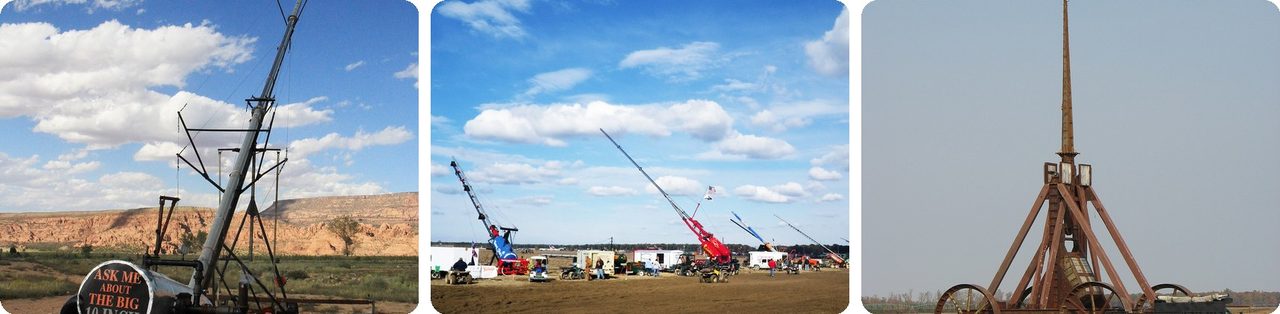 Punkin chunkin air cannons and a trebuchet