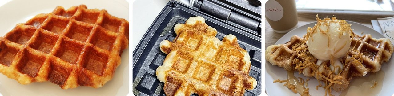 Croffles, croissant dough pressed in a waffle iron